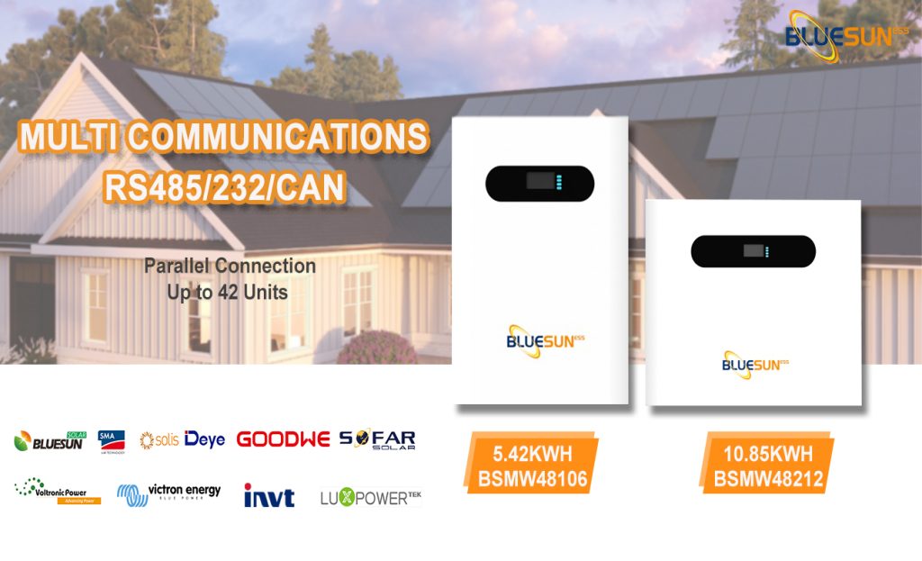 Bluesun 5.42Kwh Lithium Ion Battery 51.2V 106Ah With Multi Communication