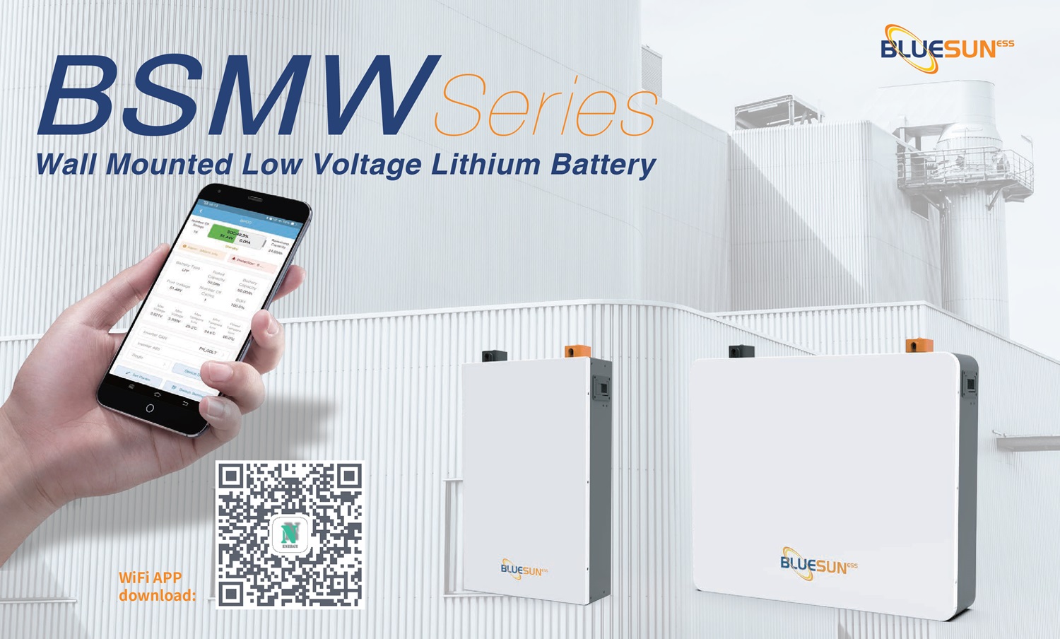 51.2V 200Ah LiFePO4 Solar Lithium Battery Wall Mounted