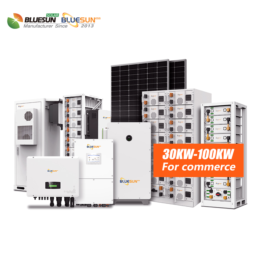 Complete Solar Energy System 6KW 10KW 30KW 50KW 1MW Solar Full Kit Energy Storage Container Bluesun Solar for Your Home